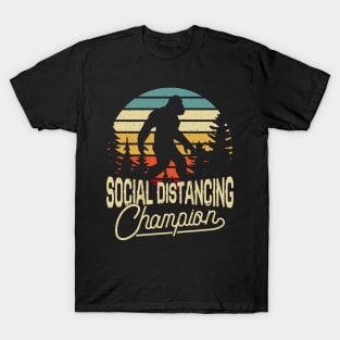 Social Distancing World Champions Funny Antisocial Introvert T-Shirt